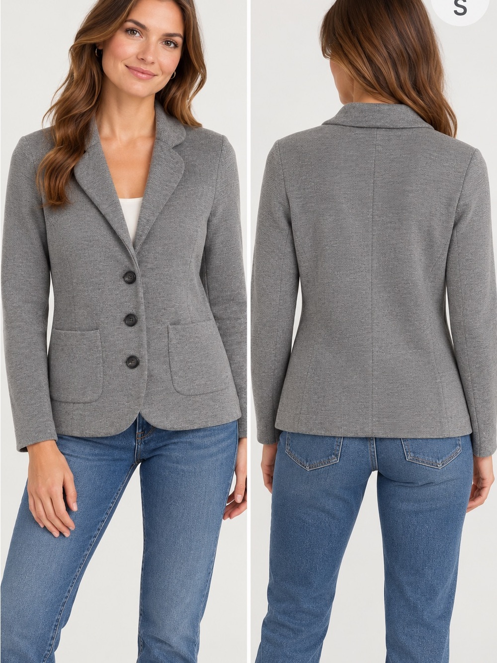 Banana Republic Gray Wool Blend Knit Blazer
Women’s S